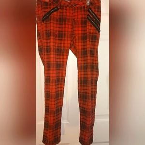 Red checker pants